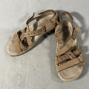 Earth Origins Savory Shantel Strappy Slingback Sandals Brown Womans Size 7